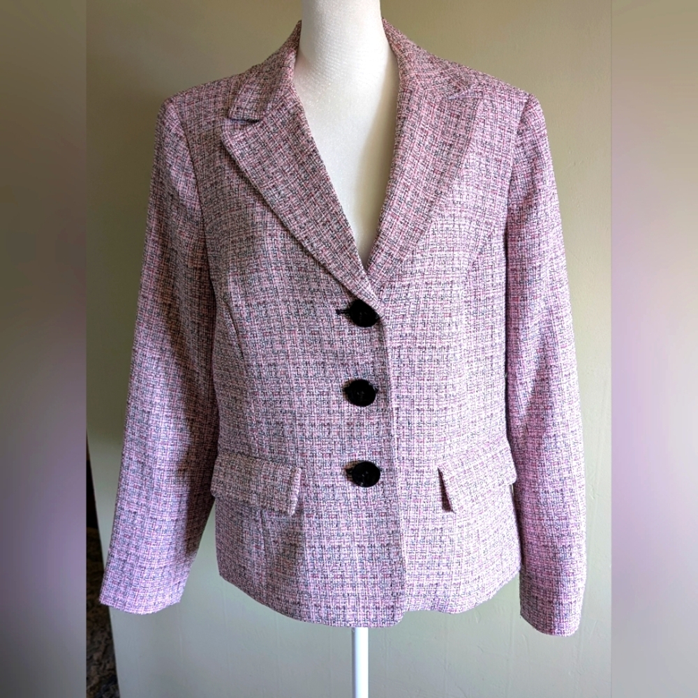 Women's Kasper Pink Tweed Blazer